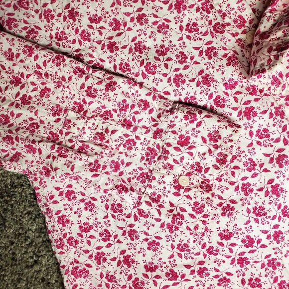 Gap Women's Size Small Pink Floral Buttondown Top - Picture 13 of 15